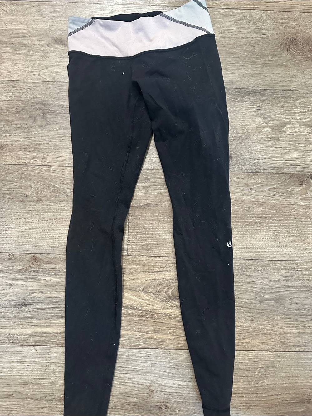 lululemon athletica Black Leggings with Light Pink Waistband